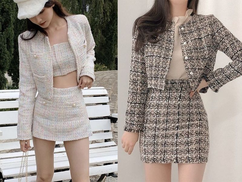 Cập Nhật Xu Hướng Thời Trang Giới Trẻ Trung Quốc 2024 Những set dạ tweed nữ tính, thanh lịch được phái đẹp săn đón