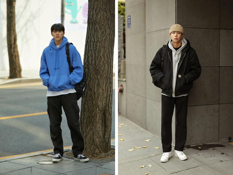 Cập Nhật Xu Hướng Thời Trang Giới Trẻ Trung Quốc 2024 Gợi ý phối đồ năng động với áo hoodie và jacket khoác ngoài