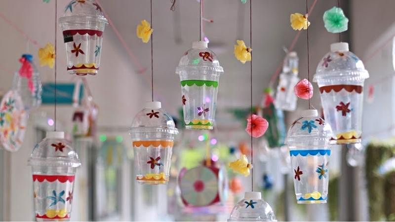 Làm những chiếc đèn lồng tái chế mang ý nghĩa bảo vệ môi trường