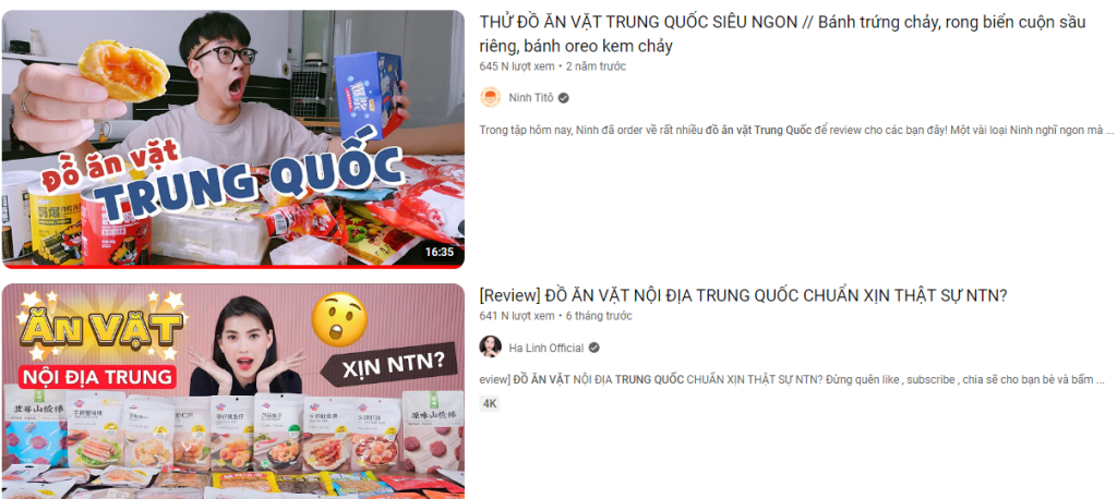 Tham khảo các video review đồ ăn vặt Trung Quốc trên Facebook, Youtube,...để chọn được mặt hàng chất lượng