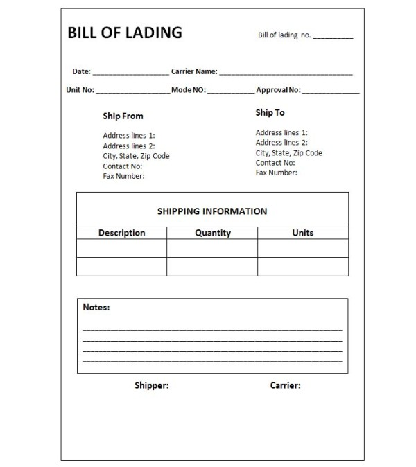 Giấy tờ vận chuyển (Bill of Lading) là tài liệu do hãng vận chuyển cấp, xác nhận việc vận chuyển